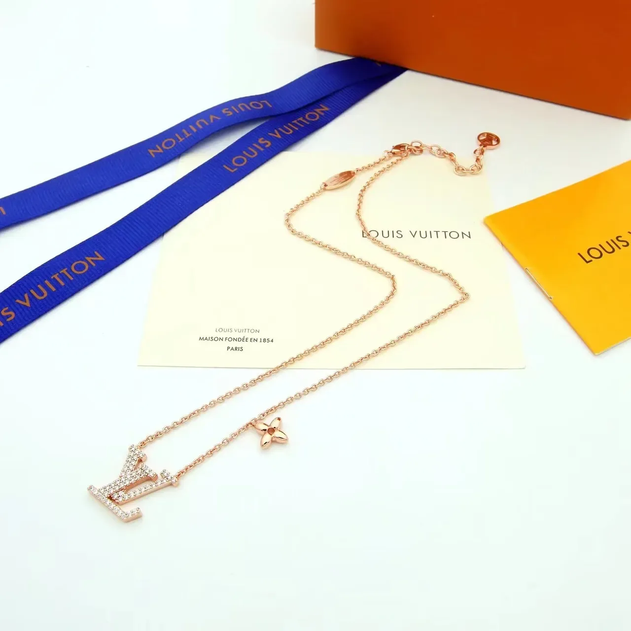 Louis Vuitton LV Monogram Flower Pavé Crystal Necklace 6