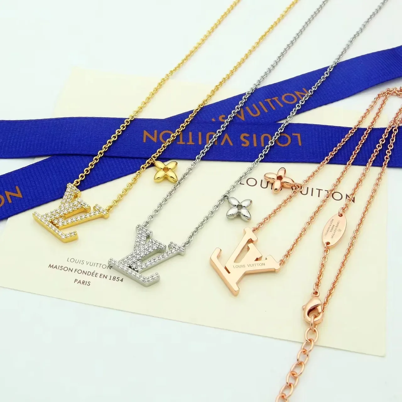 Louis Vuitton LV Monogram Flower Pavé Crystal Necklace 7