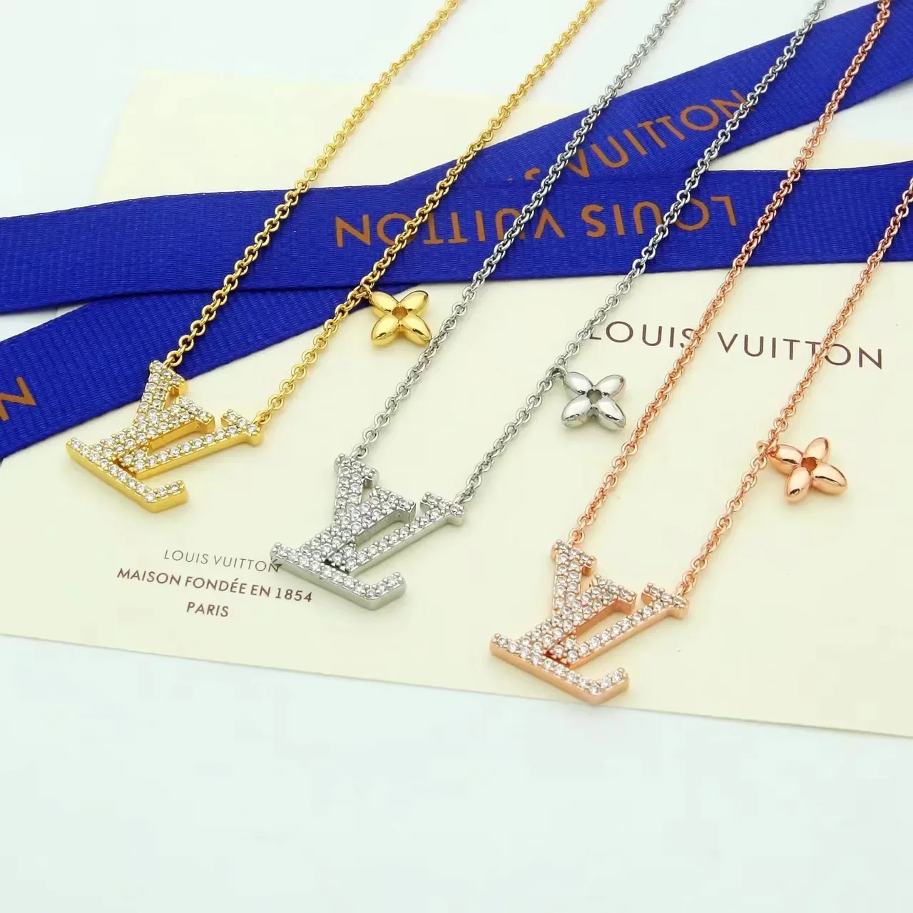 Louis Vuitton LV Monogram Flower Pavé Crystal Necklace 8