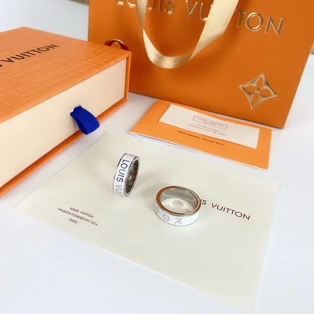 Louis Vuitton LV Ring Multicolor Enamel-Coated Flat Band Ring 6