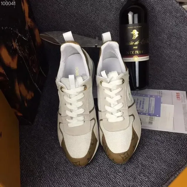 Louis Vuitton LV Trainer Beige Brown Layered Mesh And Monogrammed Suede Circular Emblem Lifestyle Sneakers 4
