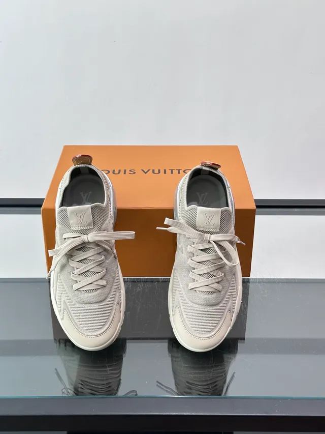 Louis Vuitton LV Trainer Beige Knit Chunky Sneakers 4