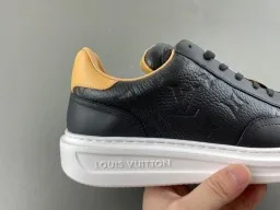 Louis Vuitton LV Trainer Preto Bege Monogram-Embossado Couro Low-Top Estilo de Vida Tênis 3
