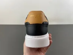 Louis Vuitton LV Trainer Preto Bege Monogram-Embossado Couro Low-Top Estilo de Vida Tênis 4