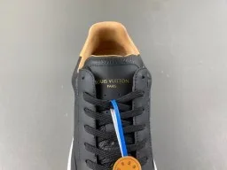 Louis Vuitton LV Trainer Preto Bege Monogram-Embossado Couro Low-Top Estilo de Vida Tênis 6