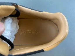 Louis Vuitton LV Trainer Preto Bege Monogram-Embossado Couro Low-Top Estilo de Vida Tênis 7