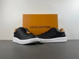 Louis Vuitton LV Trainer Preto Bege Monogram-Embossado Couro Low-Top Estilo de Vida Tênis 13