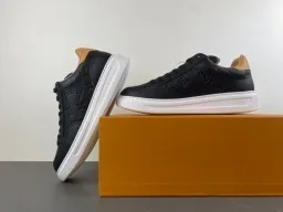 Louis Vuitton LV Trainer Preto Bege Monogram-Embossado Couro Low-Top Estilo de Vida Tênis 14