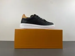 Louis Vuitton LV Trainer Preto Bege Monogram-Embossado Couro Low-Top Estilo de Vida Tênis 15