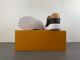 Louis Vuitton LV Trainer Preto Bege Monogram-Embossado Couro Low-Top Estilo de Vida Tênis 16