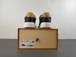 Louis Vuitton LV Trainer Preto Bege Monogram-Embossado Couro Low-Top Estilo de Vida Tênis 17