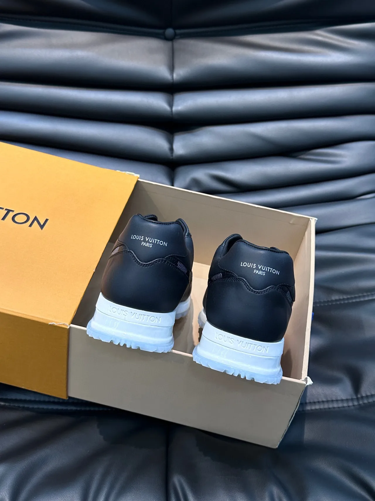 Louis Vuitton LV Trainer Black White Leather And Mesh Upper Monogram Tongue Detail Lifestyle Sneakers 3