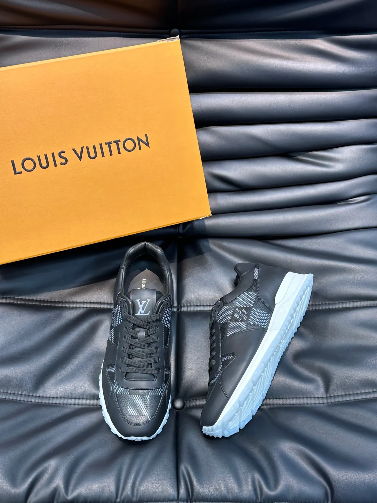 Louis Vuitton LV Trainer Black White Leather And Mesh Upper Monogram Tongue Detail Lifestyle Sneakers 9