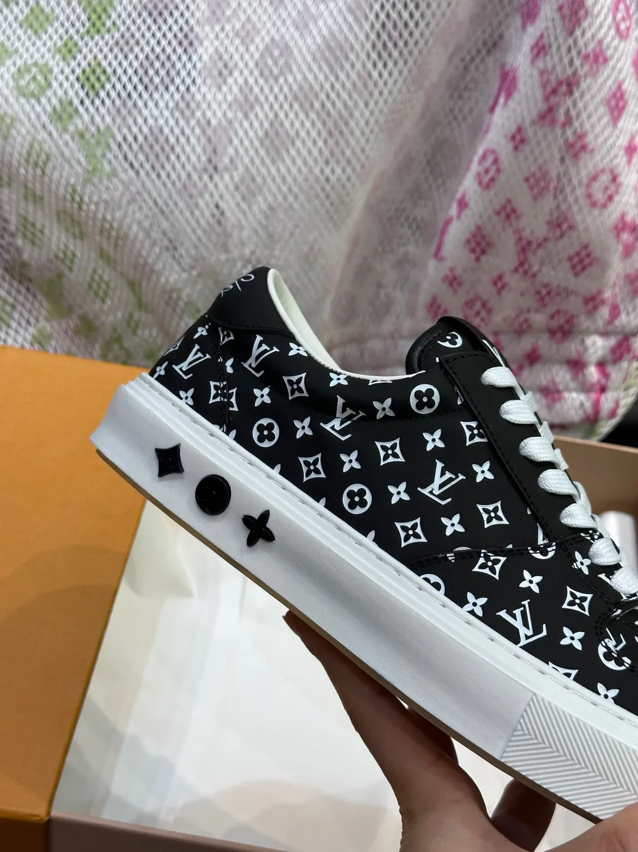 Louis Vuitton LV Trainer Black White Monogram-Print Canvas Low-Top Silhouette Lifestyle Sneakers 8