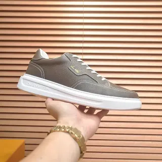 Louis Vuitton LV Trainer Brown White Leather Upper Platform Sole Lifestyle Sneakers
