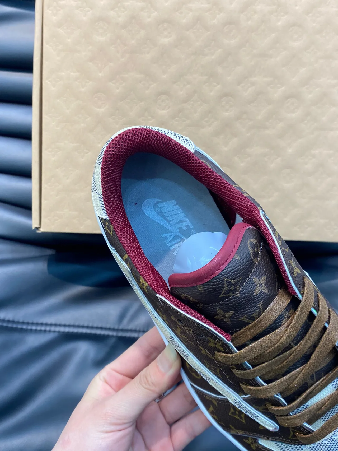 Louis Vuitton LV Trainer Brown White Monogram Canvas Damier Check Toe Cap Lifestyle Sneakers 3