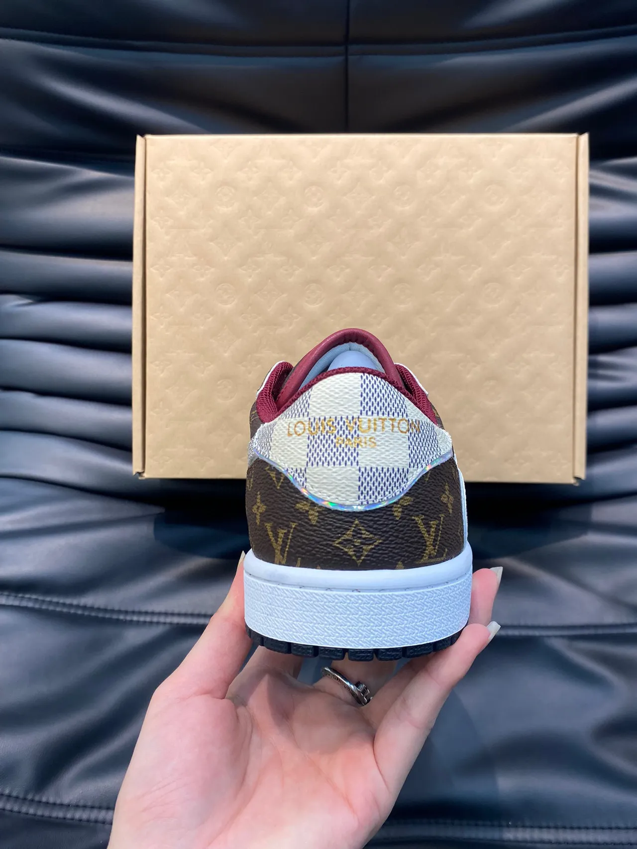 Louis Vuitton LV Trainer Brown White Monogram Canvas Damier Check Toe Cap Lifestyle Sneakers 4