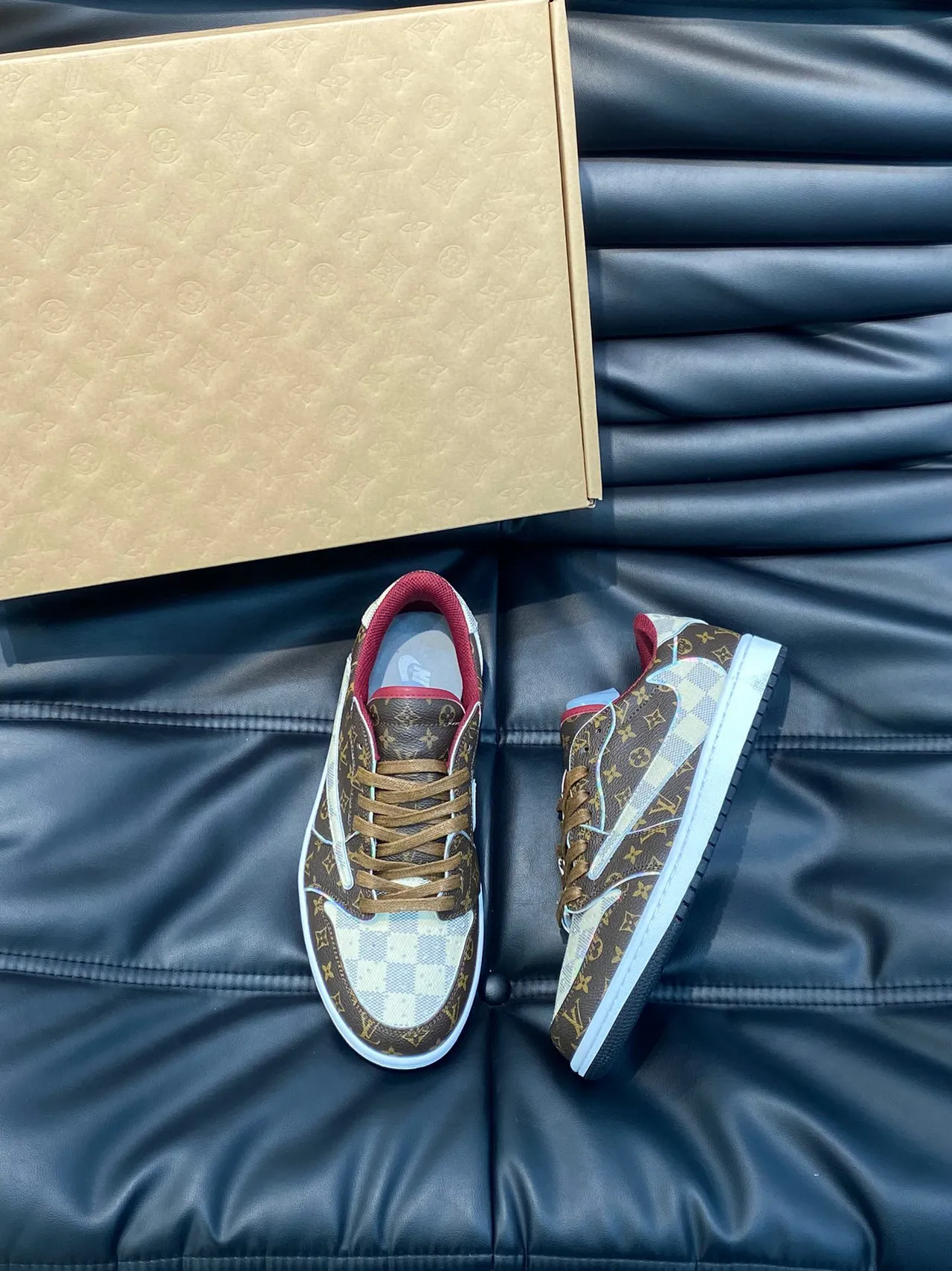 Louis Vuitton LV Trainer Brown White Monogram Canvas Damier Check Toe Cap Lifestyle Sneakers 9