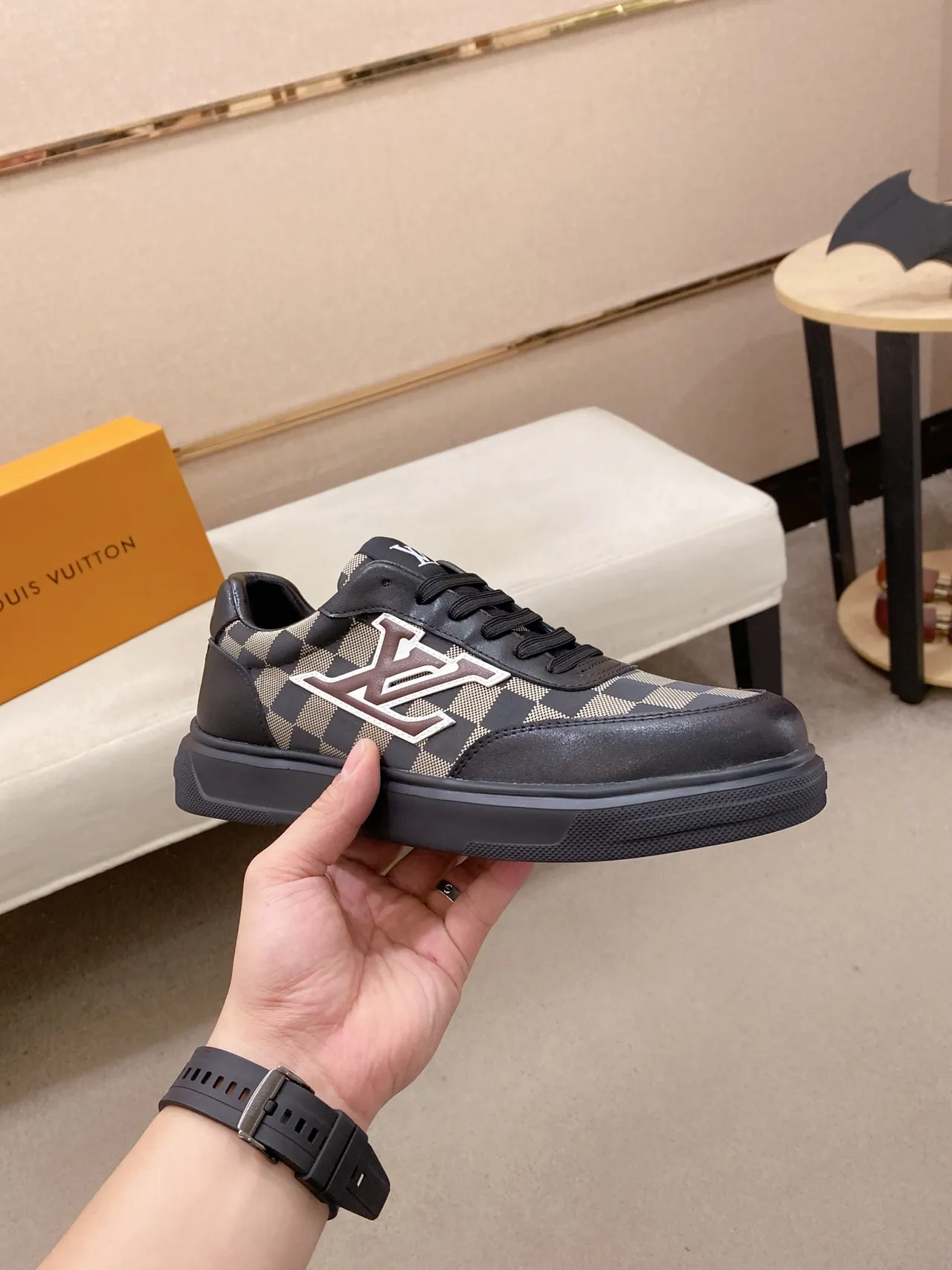 Louis Vuitton LV Trainer Damier Check Oversized Logo Lifestyle Sneaker 4