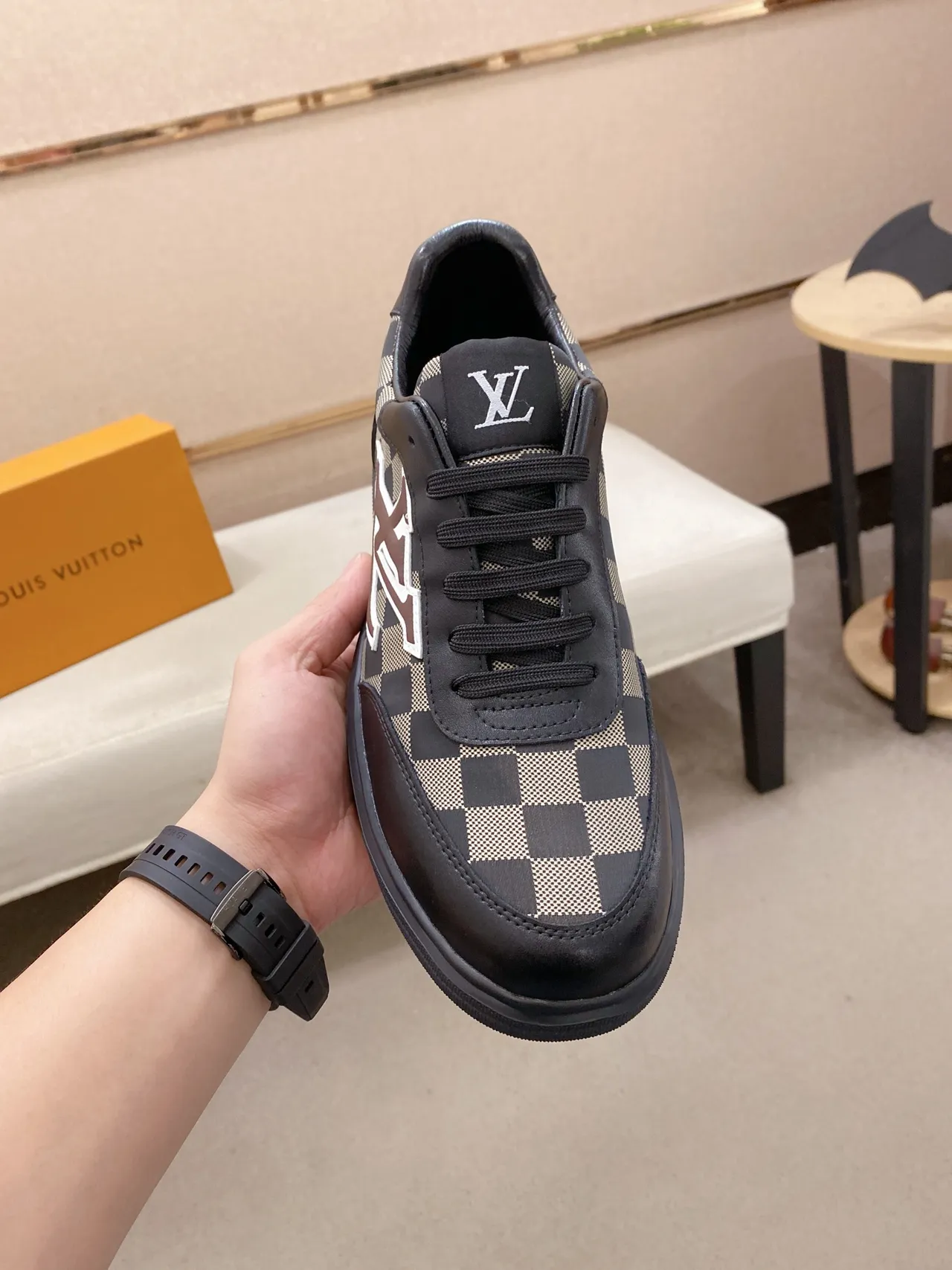 Louis Vuitton LV Trainer Damier Check Oversized Logo Lifestyle Sneaker 5