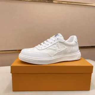 Louis Vuitton LV Trainer White Beige Low-Top Monogrammed Canvas Lifestyle Sneakers