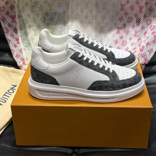 Louis Vuitton LV Trainer White Black Perforated Monogram Panels Thick Platform Sole Lifestyle Sneakers