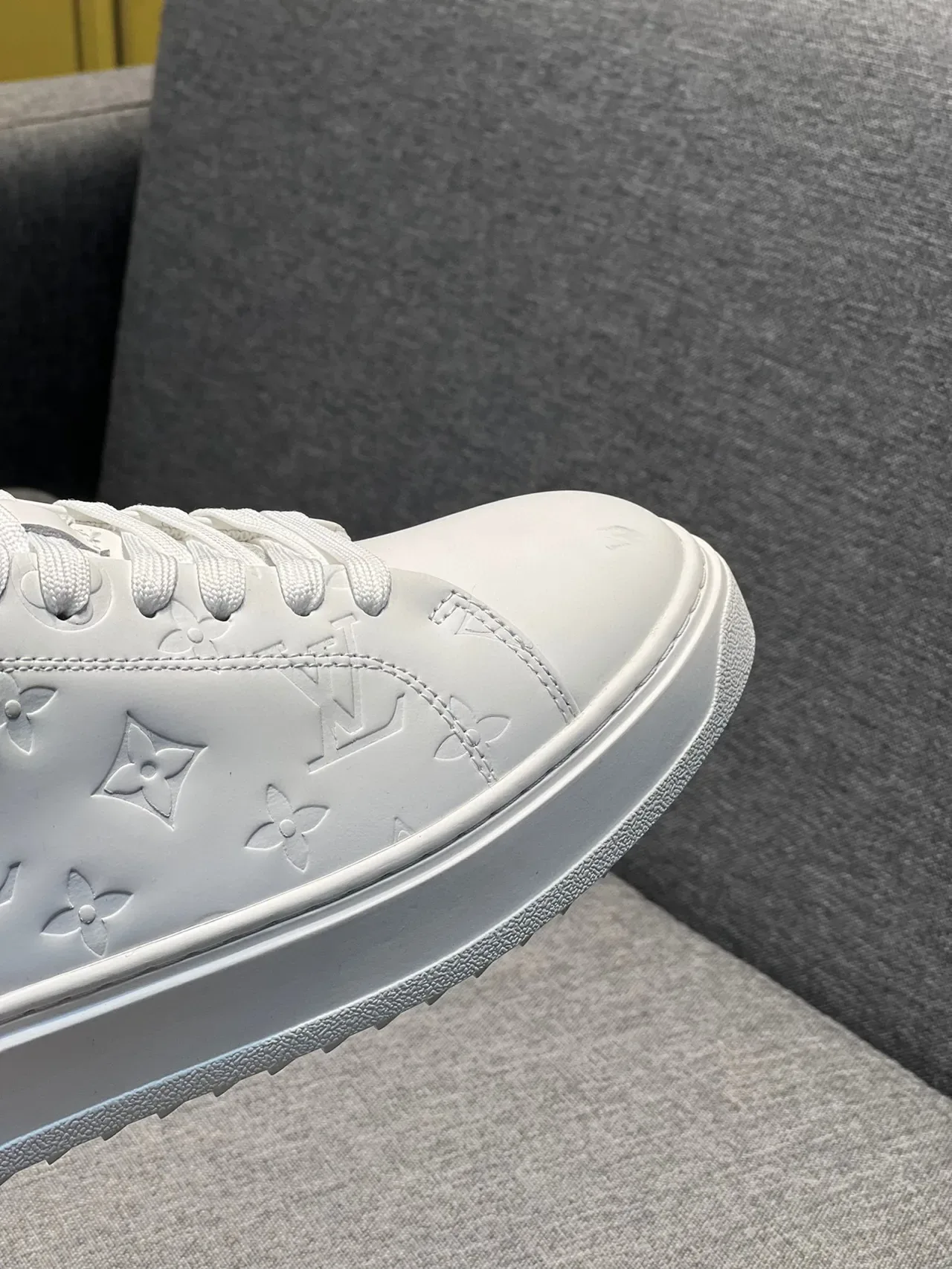 Louis Vuitton LV Trainer White Brown Embossed Monogram Leather Low-Top Lifestyle Sneakers 2
