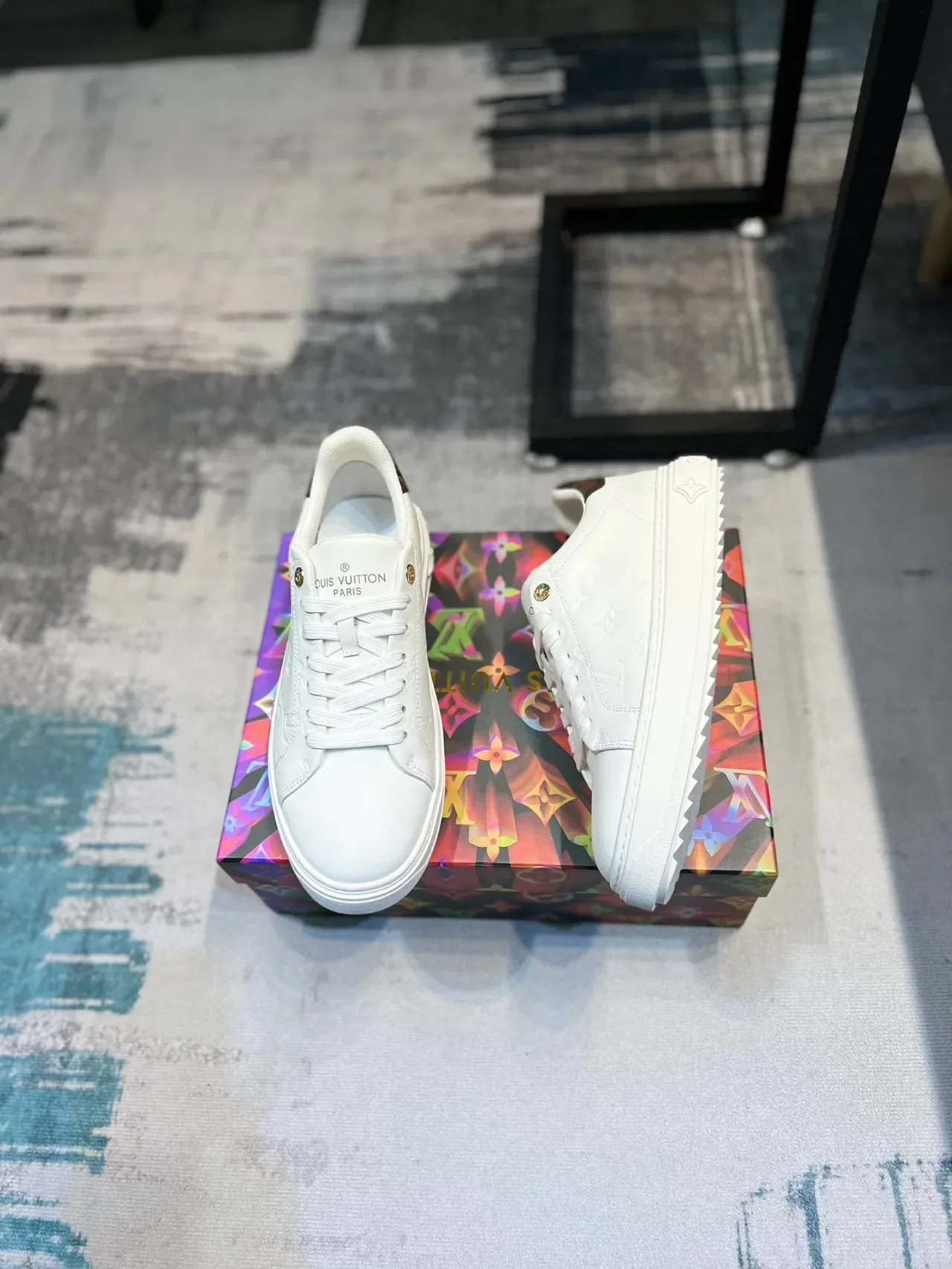 Louis Vuitton LV Trainer White Brown Embossed Monogram Leather Low-Top Lifestyle Sneakers 4