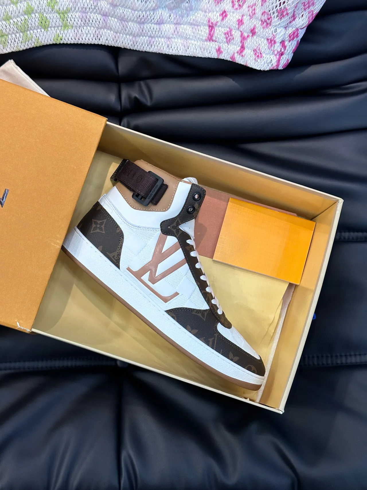Louis Vuitton LV Trainer White Brown High-Top Monogram-Print Lifestyle Sneakers 2
