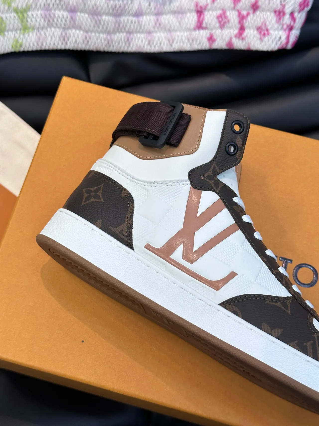 Louis Vuitton LV Trainer White Brown High-Top Monogram-Print Lifestyle Sneakers 5