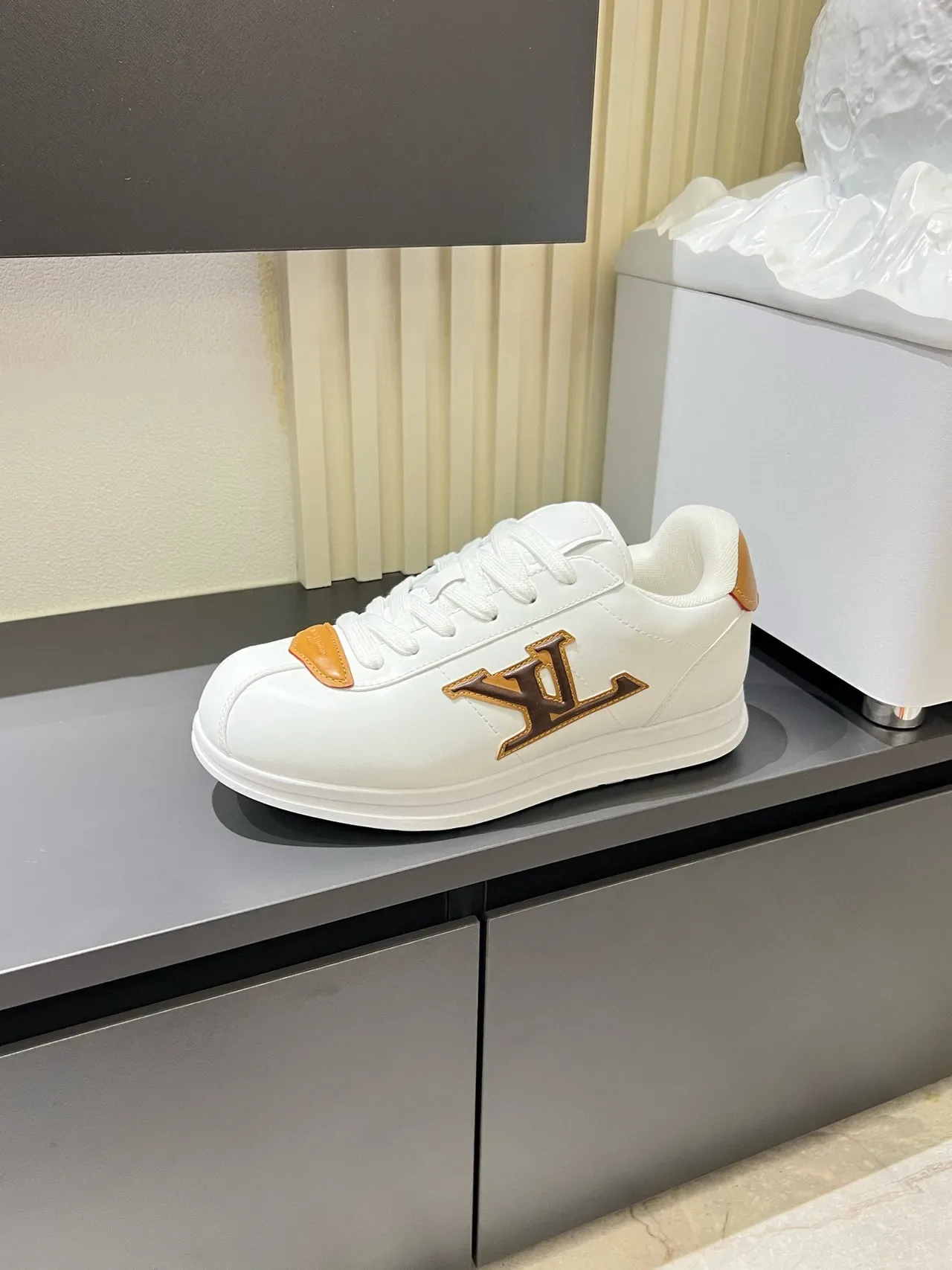 Louis Vuitton LV Trainer White Brown Leather Tan Accents Lifestyle Sneakers 5