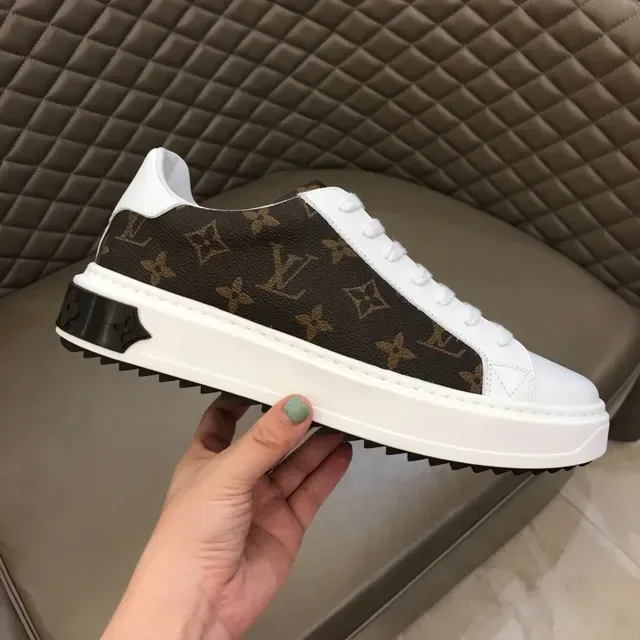 Louis Vuitton LV Trainer White Brown Monogram Canvas Leather Overlay Lifestyle Sneakers 3