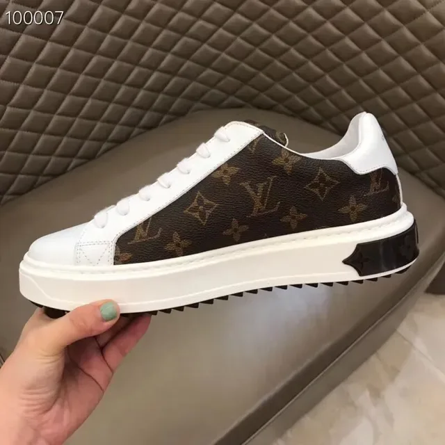 Louis Vuitton LV Trainer White Brown Monogram Canvas Leather Overlay Lifestyle Sneakers 4