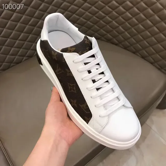 Louis Vuitton LV Trainer White Brown Monogram Canvas Leather Overlay Lifestyle Sneakers 5