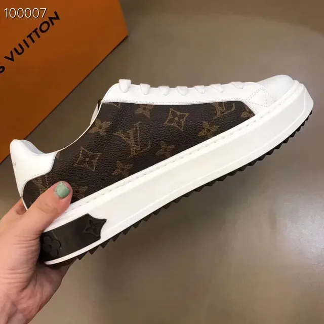 Louis Vuitton LV Trainer White Brown Monogram Canvas Leather Overlay Lifestyle Sneakers 8