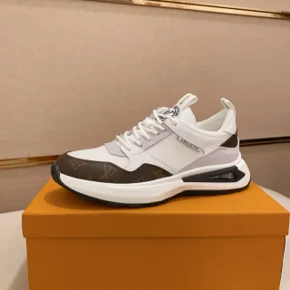 Louis Vuitton LV Trainer blanco y marrón Monogram Canvas Mesh-Suede Hybrid Upper zapatillas lifestyle