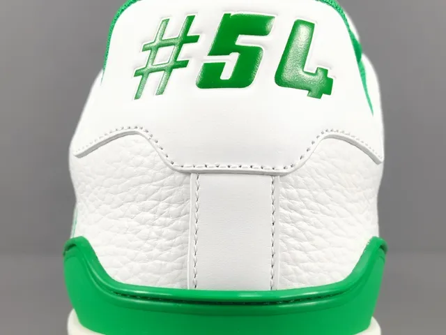 Louis Vuitton LV Trainer White Green Leather Upper Accent Piping Lifestyle Sneakers 6