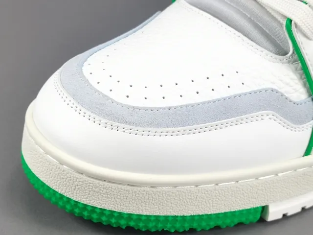 Louis Vuitton LV Trainer White Green Leather Upper Accent Piping Lifestyle Sneakers 9