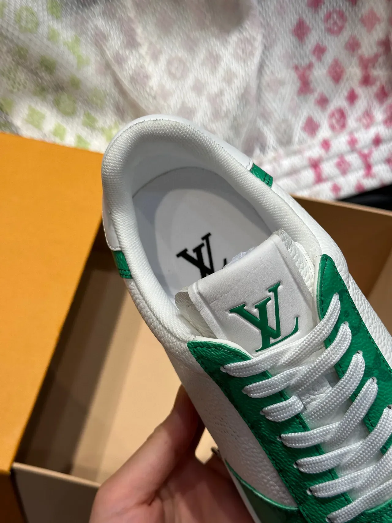 路易威登 LV Trainer 白绿 镂空鞋头 印花蒙图尔面板 生活方式运动鞋 7