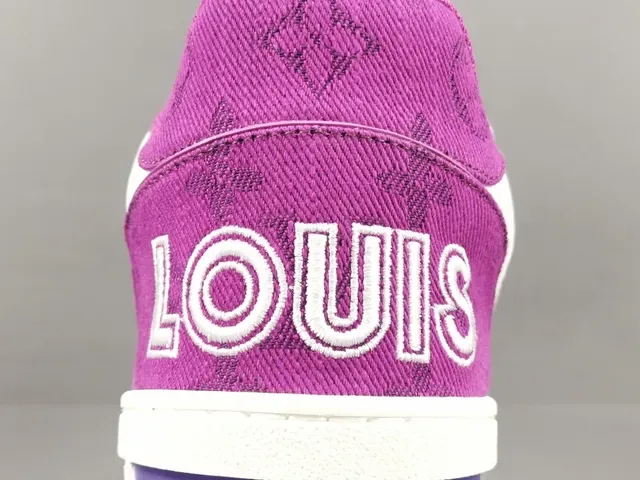 Louis Vuitton LV Trainer White Purple Low-Top Dual-Strap Closure Lifestyle Sneakers 6