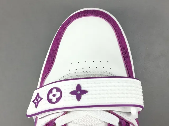 Louis Vuitton LV Trainer White Purple Low-Top Dual-Strap Closure Lifestyle Sneakers 10