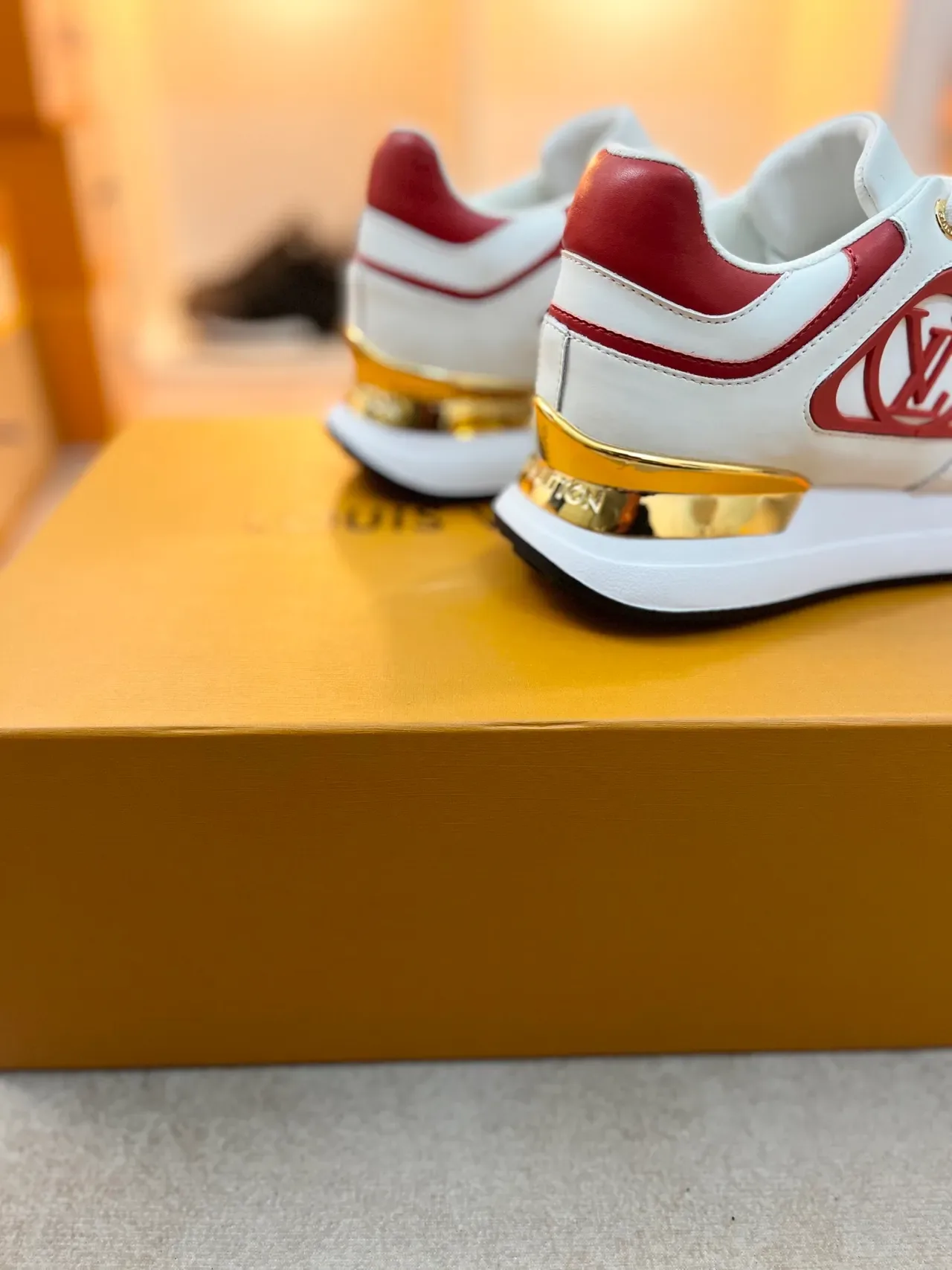 Louis Vuitton LV Trainer White Red Leather Upper Monogrammed Side Panel Lifestyle Sneakers 2