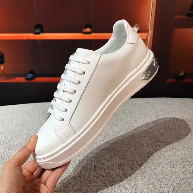 Louis Vuitton LV Trainer White Silver Leather Upper Script Logo Side Branding Lifestyle Sneakers 2