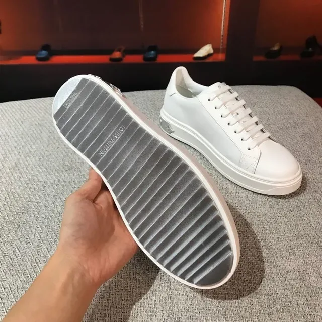 Louis Vuitton LV Trainer White Silver Leather Upper Script Logo Side Branding Lifestyle Sneakers 9