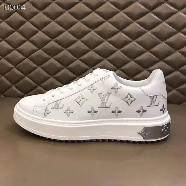 Louis Vuitton LV Trainer White Silver Monogram-Printed Leather Lifestyle Sneakers 3