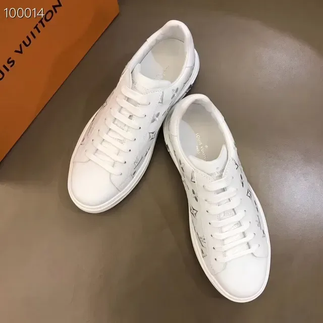 Louis Vuitton LV Trainer White Silver Monogram-Printed Leather Lifestyle Sneakers 5