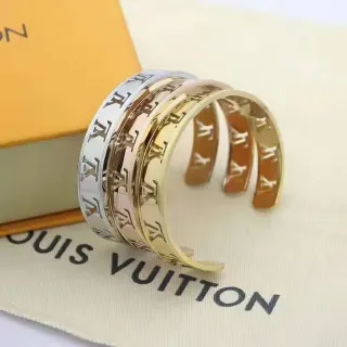 Louis Vuitton Monogram Bangle Multi-Tone Metallic Stackable Bracelets