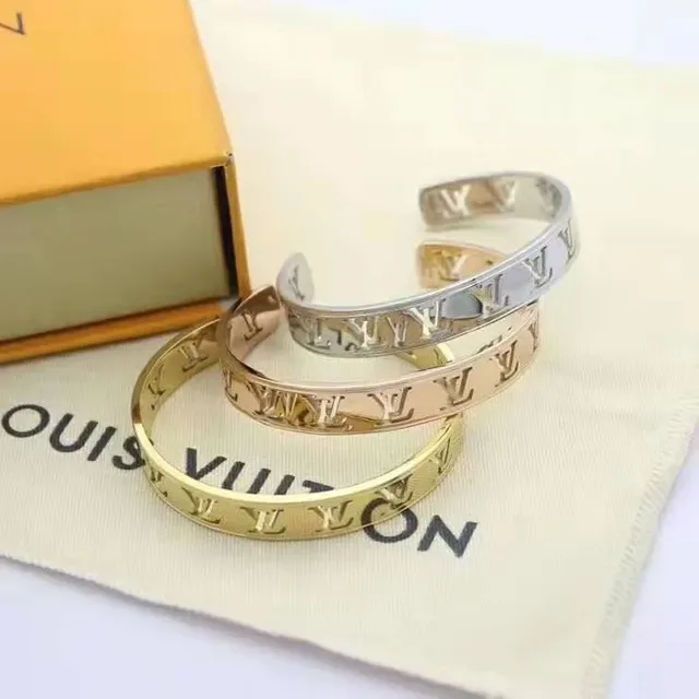 Louis Vuitton Monogram Bangle Multi-Tone Metallic Stackable Bracelets 9