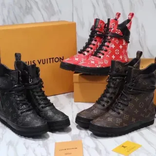 Louis Vuitton Monogram Canvas High-Top Lace-Up Work Boots