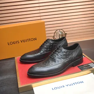 Louis Vuitton Monogram-Embossed Cap-Toe Oxford Shoes